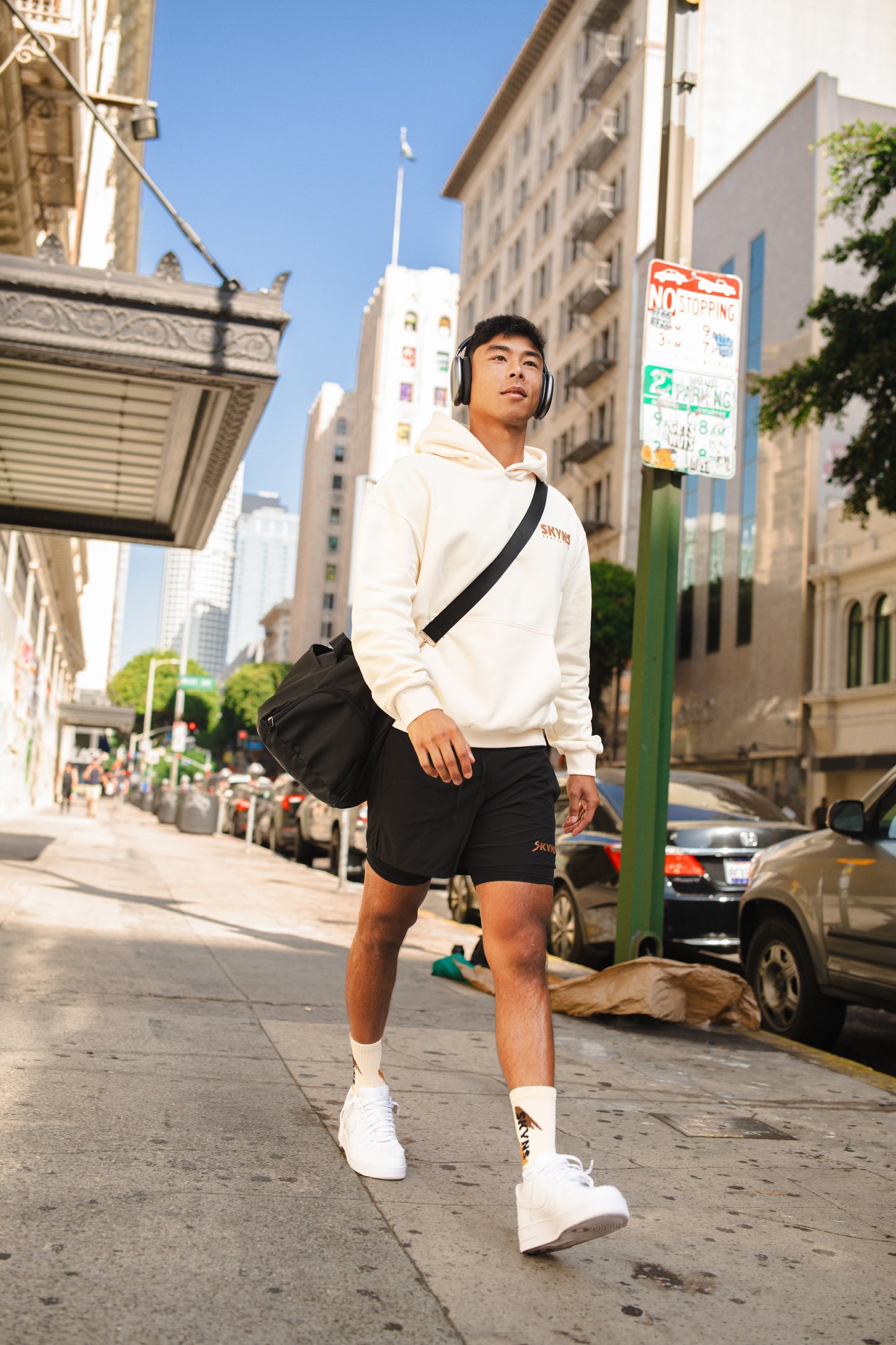 Cream Pullover Hooded Sweatshirt