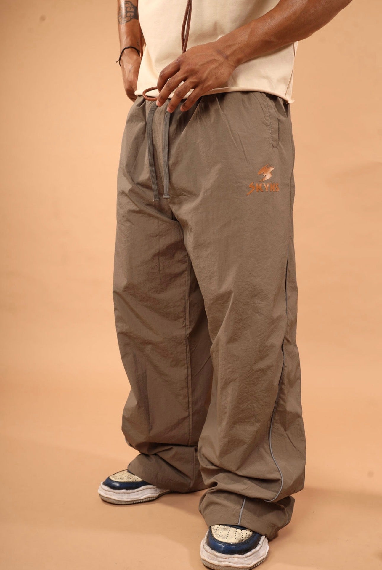 Track Meet Baggy Pant - Warm Grey