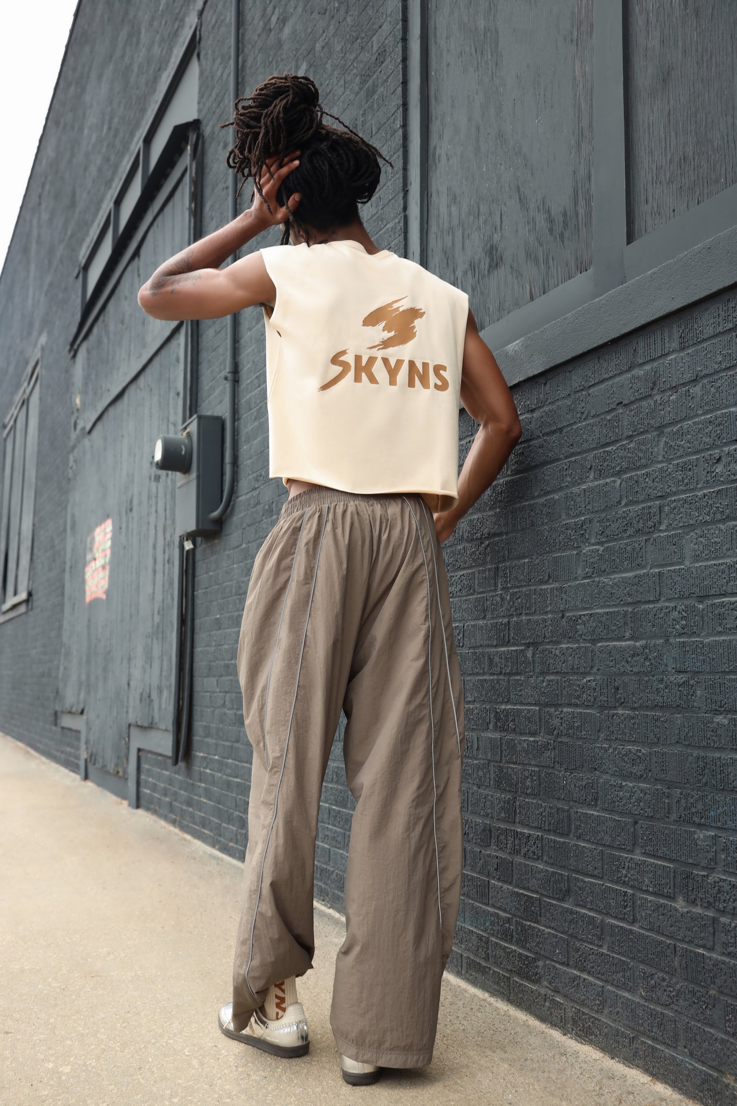 Track Meet Baggy Pant - Warm Grey