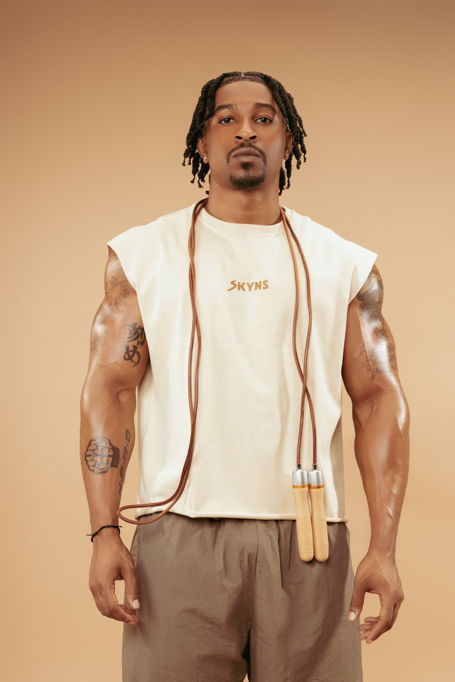 Cream Cut Off Tank