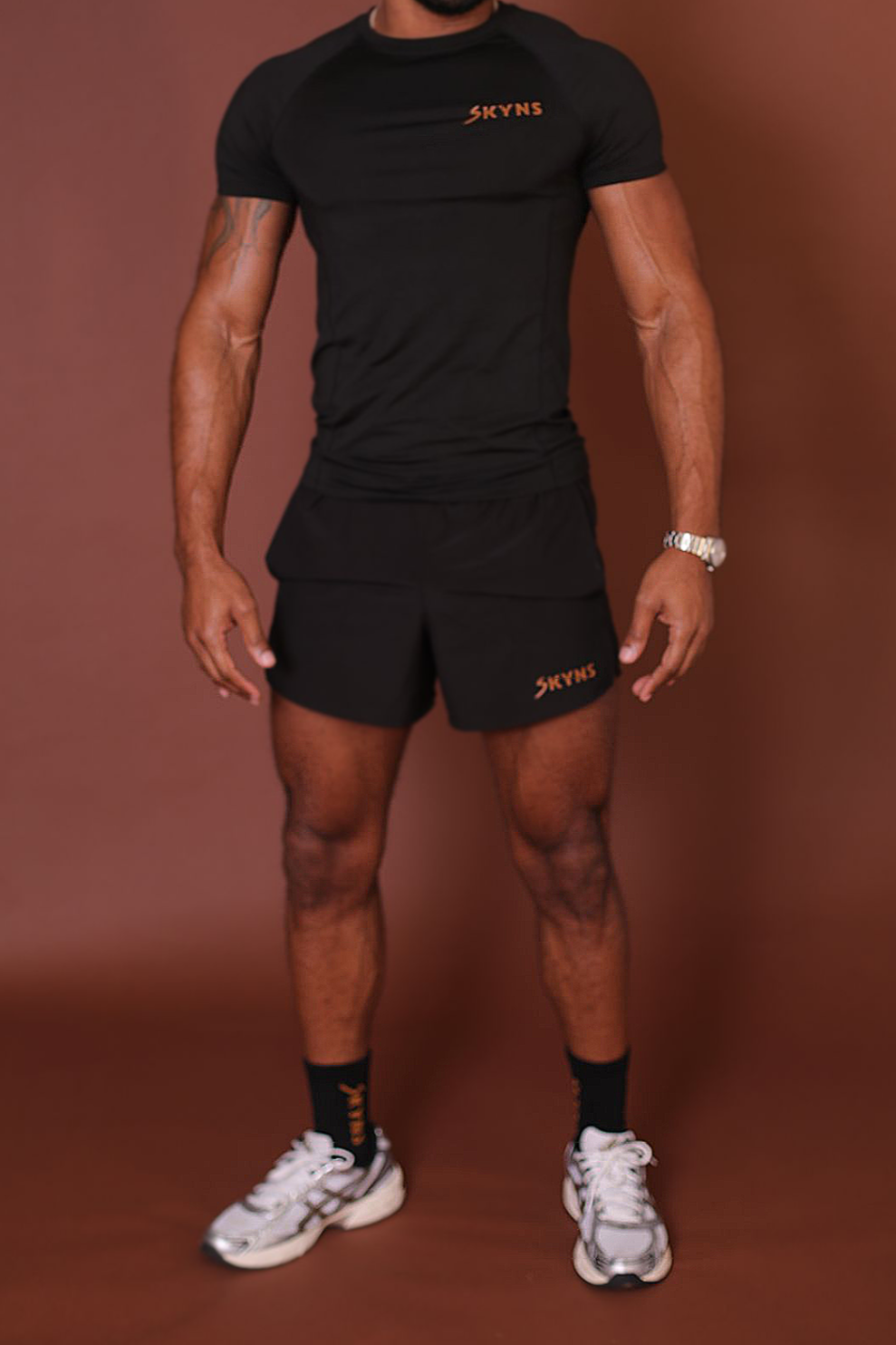 M1 5” Brief Lined Performance Shorts - 'Blk/Caramel'