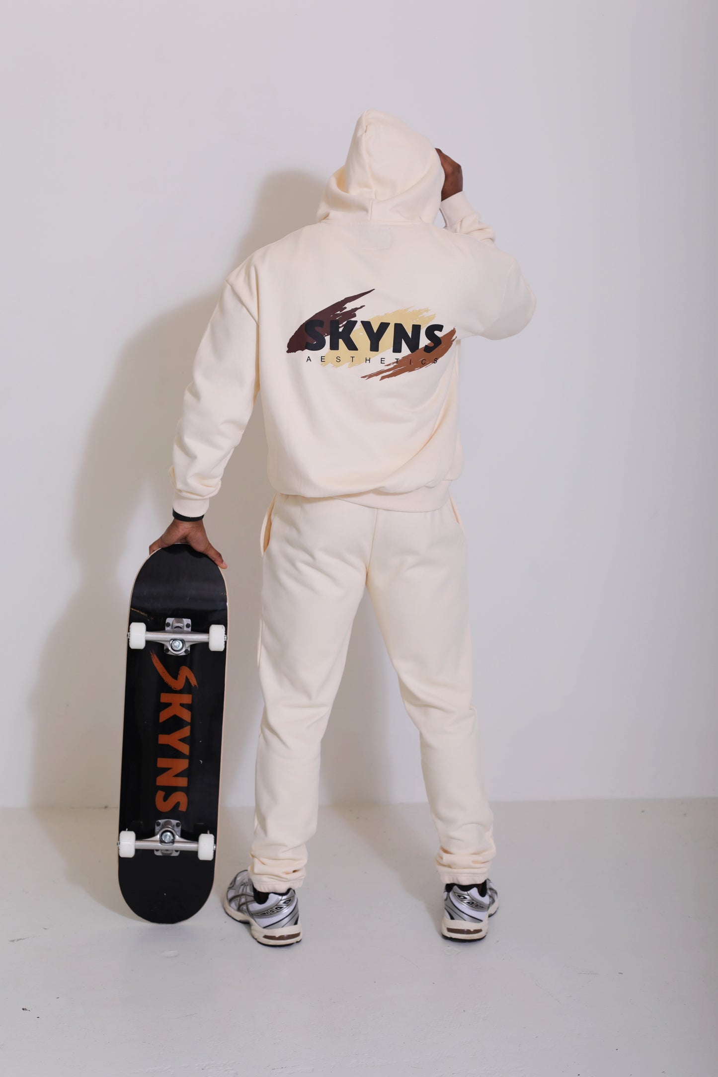 Cream Pullover Hooded Sweatshirt