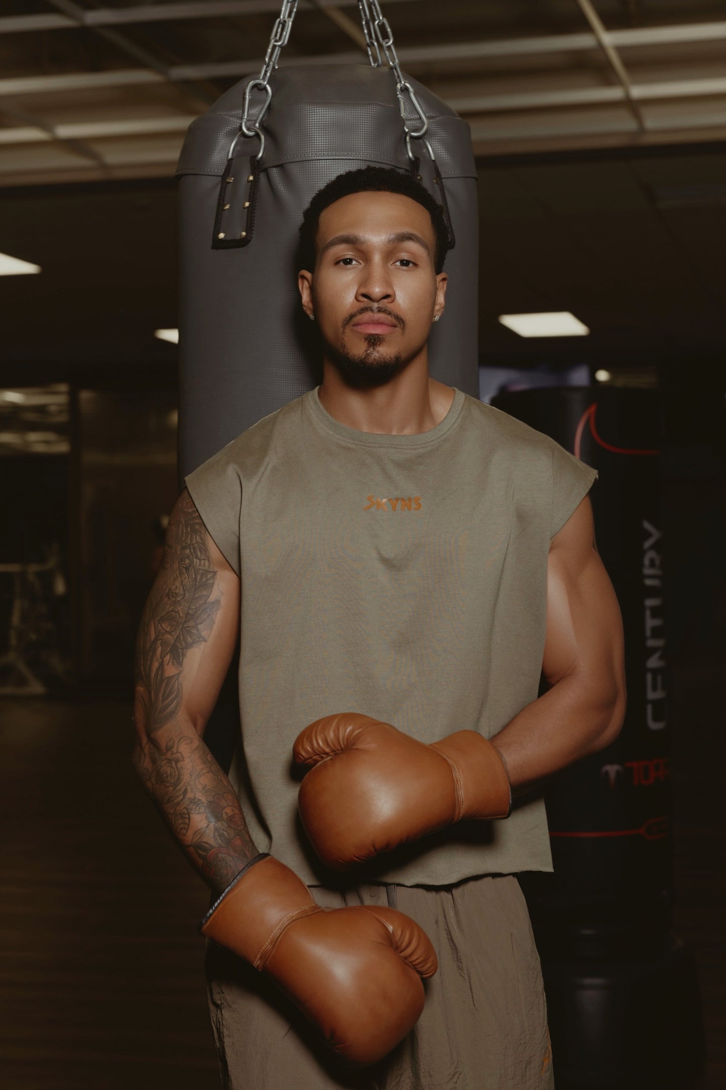 Warm Grey Cut Off Tank